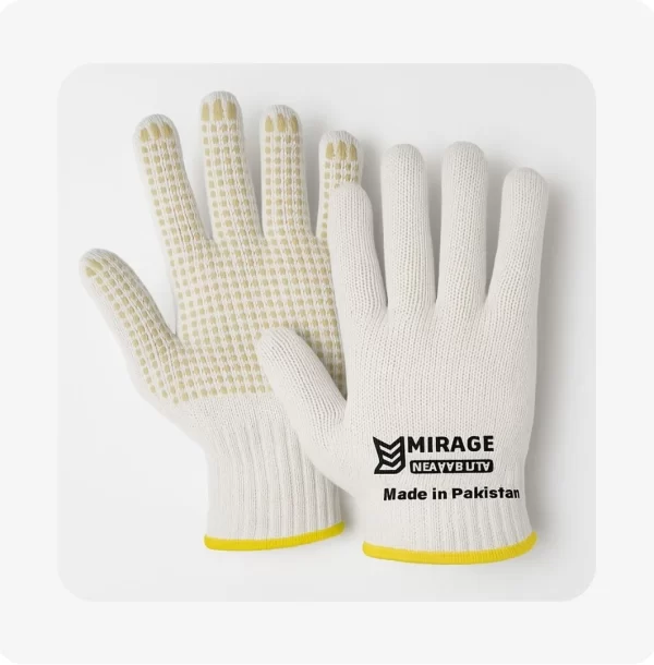 Dotted Cotton Grip Gloves – 100% Seamless Knit for Maximum Dexterity